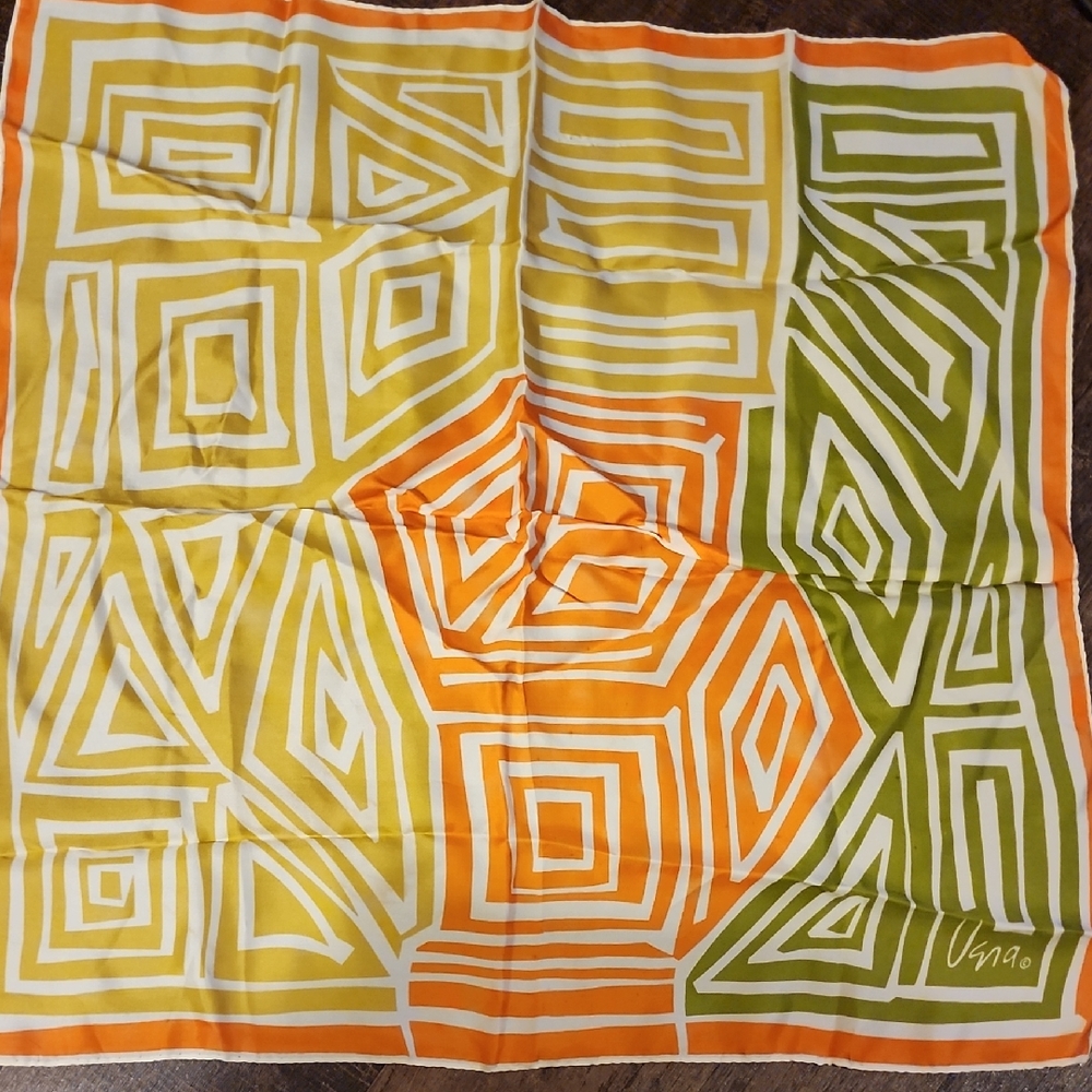 Vera Neumann Geometric Pattern Silk Scarf